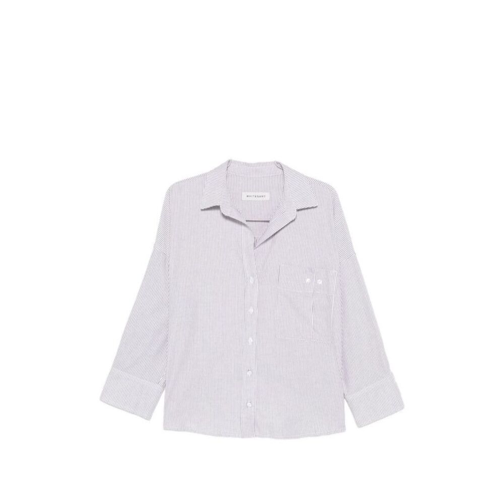 White Sand Women Striped Cotton Shirt